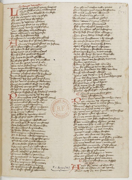 Ménagier de Paris, a manuscript page à Maître inconnu