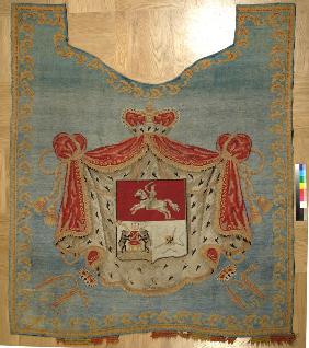 A horse blanket with the coat of arms of the Golitsyn House