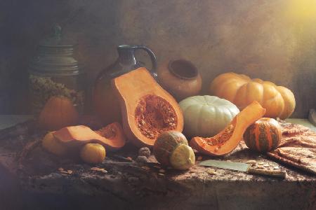 Still Life With Pumpkin of cut