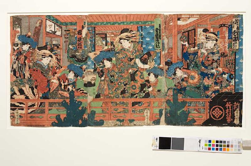 Kurtisanen mit ihren Schülerinnen im Freudenhaus à Utagawa Kunisada