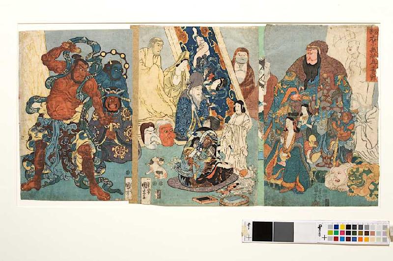 Der berühmte Linkshänder Jingoro, dem auch unter Rechtshändern keiner gleichkam à Utagawa Kuniyoshi