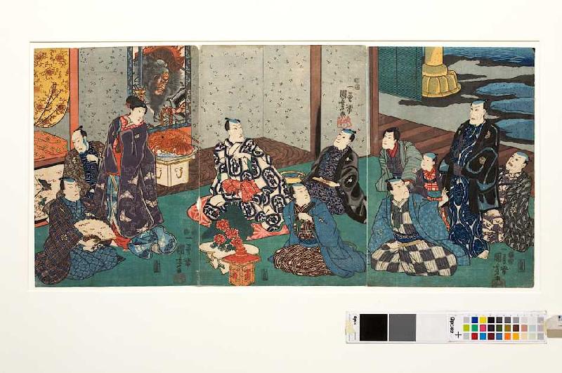 Gäste bei Danjuro VIII à Utagawa Kuniyoshi