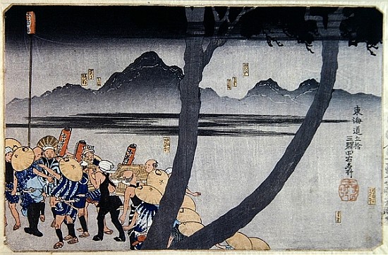 Number 2: Hodogaya, Totsuka, Fujisawa and Hiratsuka Stations, from ''Famous Views of the Fifty-three à Utagawa Kuniyoshi
