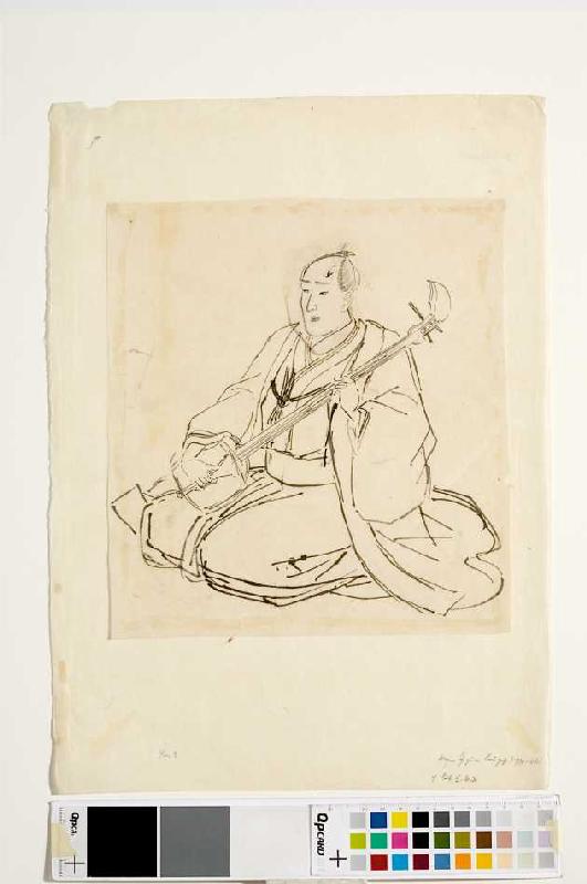 Shamisen-Spieler. à Utagawa Kuniyoshi