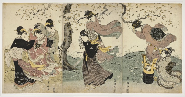 Flowers in the Wind à Utagawa Toyokuni