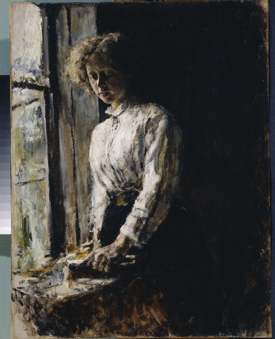 At the window. Portrait of Olga Fyodorovna Trubnikova à Valentin Alexandrowitsch Serow