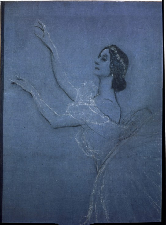 Ballet dancer Anna Pavlova in the ballet Les sylphides by F. Chopin. Detail à Valentin Alexandrowitsch Serow