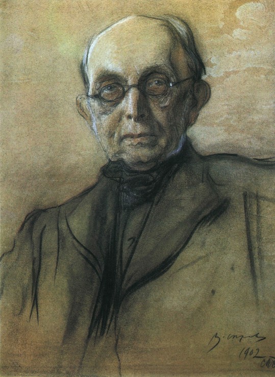Portrait of Konstantin Petrovich Pobedonostsev, the Ober-Procurator of the Holy Synod à Valentin Alexandrowitsch Serow