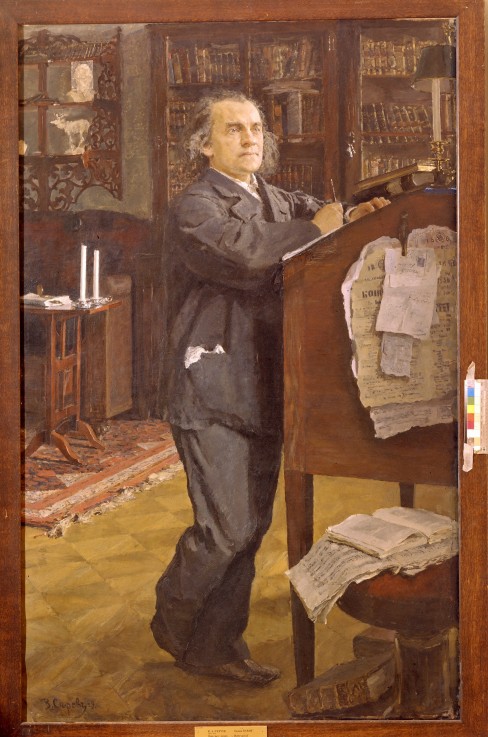 Portrait of the composer Alexander Serov (1820-1871) à Valentin Alexandrowitsch Serow