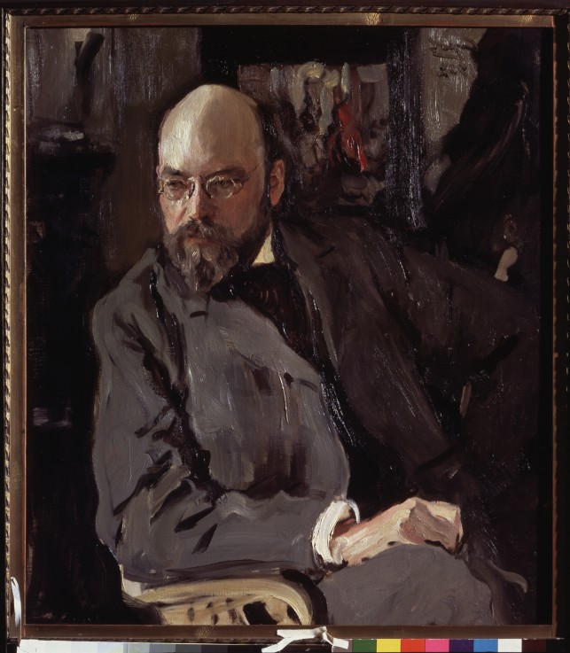 Portrait of the artist Ilya Ostroukhov (1858-1929) à Valentin Alexandrowitsch Serow
