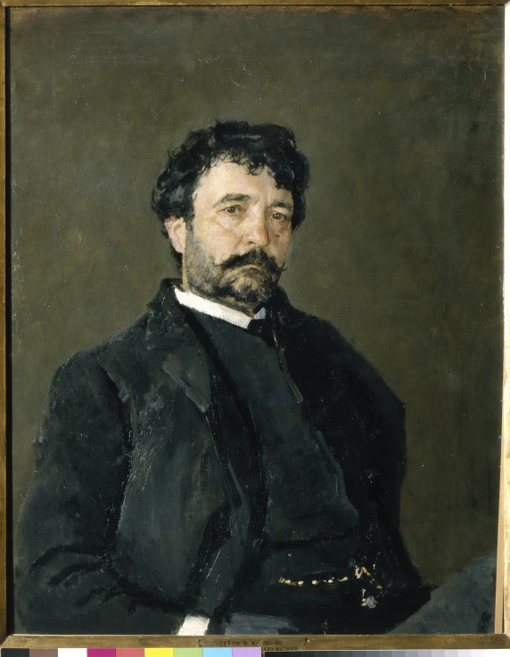 Portrait of the opera singer Angelo Masini (1844-1926) à Valentin Alexandrowitsch Serow