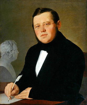 Portrait of the Author Michail Sagoskin, 1830s (oil on canvas) à Vasili Andreevich Tropinin