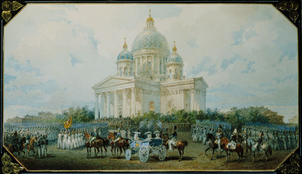 The Trinity Cathedral in St. Petersburg, 1850 à Vasili Semenovich Sadovnikov