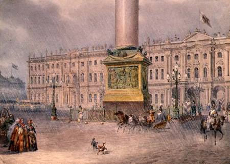 Palace Square in St. Petersburg à Vasili Semenovich Sadovnikov