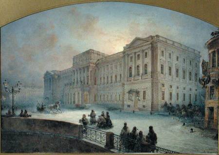 View of the Mariinsky Palace in Winter à Vasili Semenovich Sadovnikov