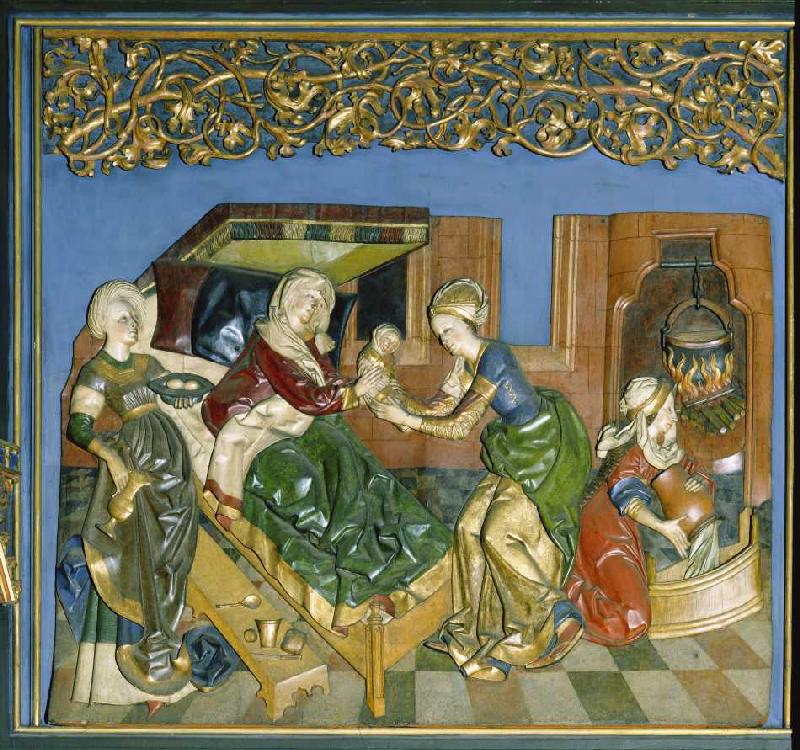 Der Krakauer Marienaltar: Die Geburt der Maria à Veit Stoß