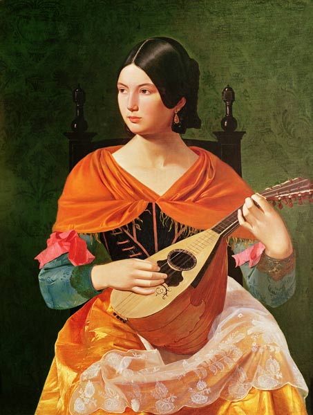 Young Woman with a Mandolin, 1845-47 à Vekoslav Karas