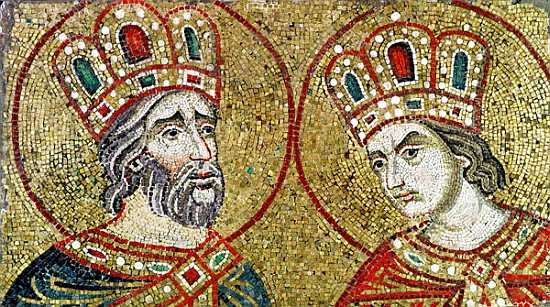Constantine the Great (270-337) and St. Helena à École vénéto-byzantine