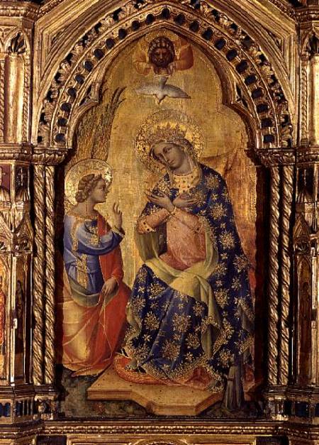 The Annunciation (part of polyptych) à Veneziano Lorenzo