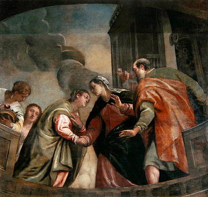 The Visitation (oil on canvas) à Paolo Veronese (alias Paolo Caliari)