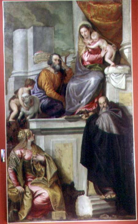 The Holy Family with St. John the Baptist, St. Anthony Abbott and St. Catherine à Paolo Veronese (alias Paolo Caliari)