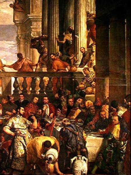 The Marriage Feast at Cana, detail of the right hand side à Paolo Veronese (alias Paolo Caliari)