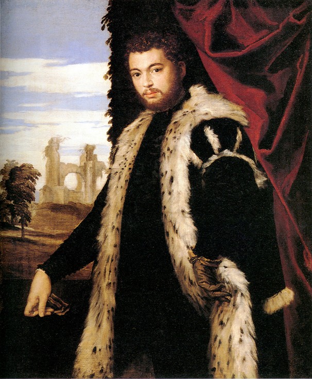 Portrait of a Young Man Wearing Lynx Fur à Paolo Veronese (alias Paolo Caliari)