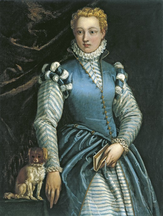 Portrait of a Woman with a dog à Paolo Veronese (alias Paolo Caliari)