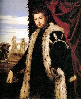 Portrait of a Young Man Wearing Lynx Fur