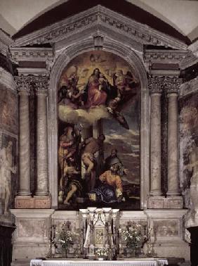 Madonna in der Glorie mit dem Heiligen Sebastian und anderen Heiligen