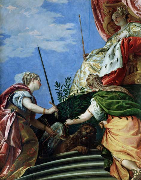 Venice enthroned between Justice and Peace à Paolo Veronese (alias Paolo Caliari)