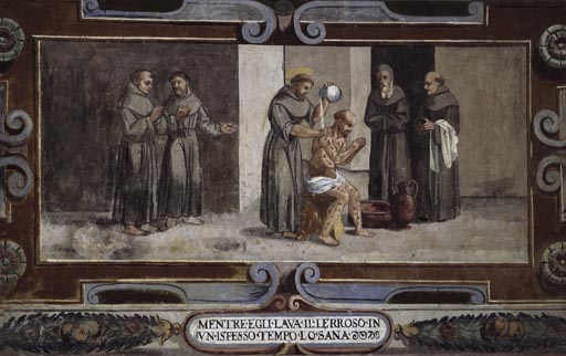 Der Heilige Franziskus pflegt einen Aussaetzigen à Vetralla Latium