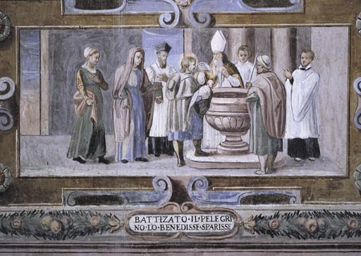 Die Taufe des Heiligen Franziskus. à Vetralla Latium