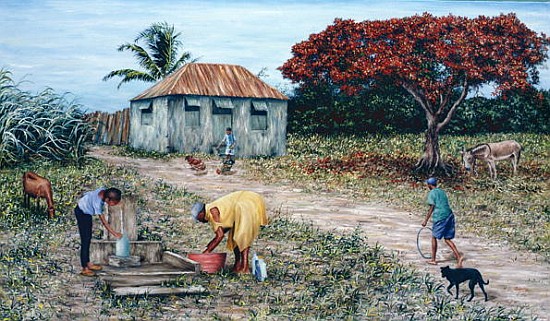 Wash Day (oil on canvas)  à Victor  Collector