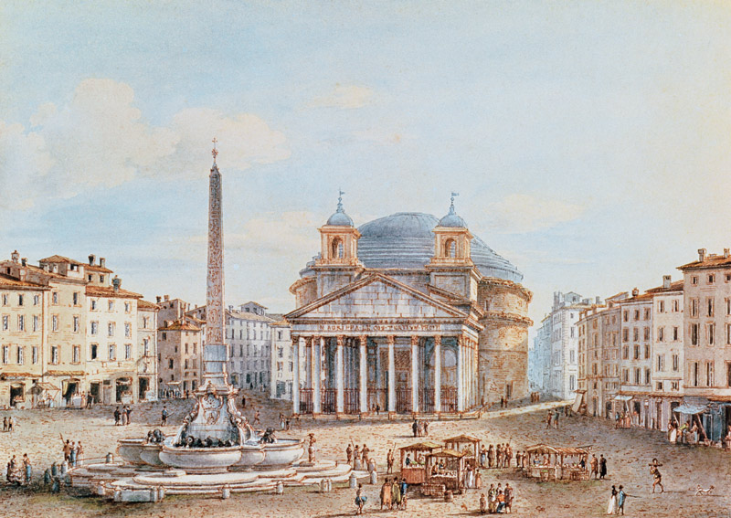View of the Pantheon, Rome  on à Victor Jean Nicolle