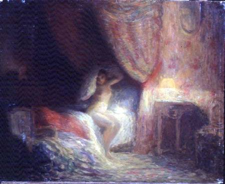 Bedroom scene bathed in light à Victor Lecomte