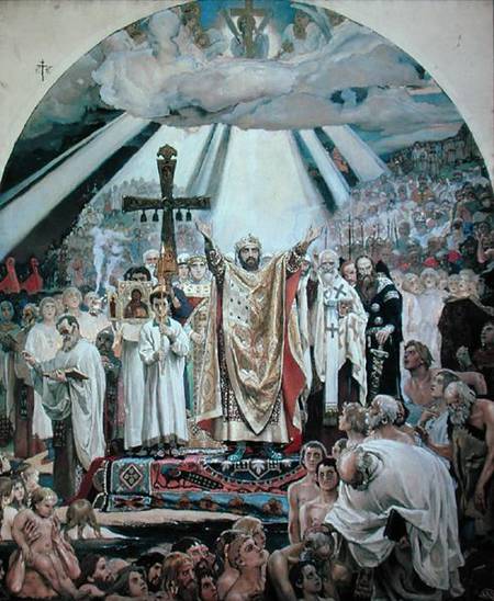 Baptism of Rus à Victor Mikhailovich Vasnetsov