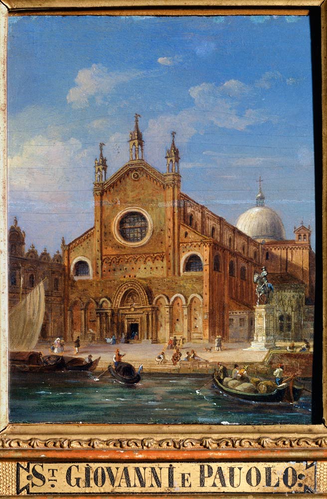 Views of Venice. The Santi Giovanni e Paolo (San Zanipolo) Church à Victor Vincent Adam