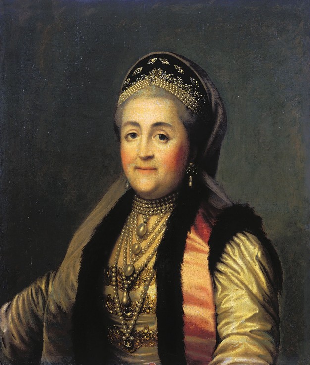 Portrait of Empress Catherine II (1729-1796) in kokoshnik à Vigilius Erichsen