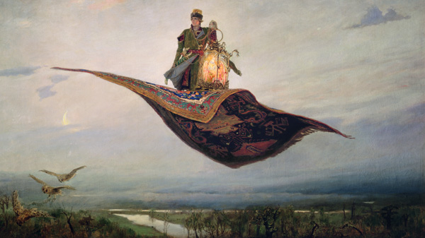 Riding a Flying Carpet à Viktor Michailowitsch Wasnezow