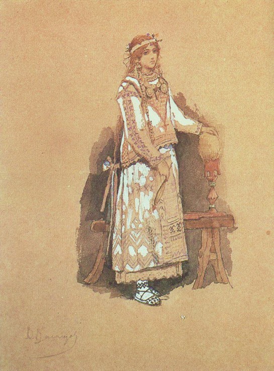 Costume design for the opera "Snow Maiden" by N. Rimsky-Korsakov à Viktor Michailowitsch Wasnezow
