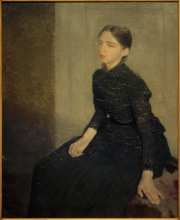 Porträt eines jungen Mädchens. Die Schwester des Künstlers, Anna Hammershöi à Vilhelm Hammershöi
