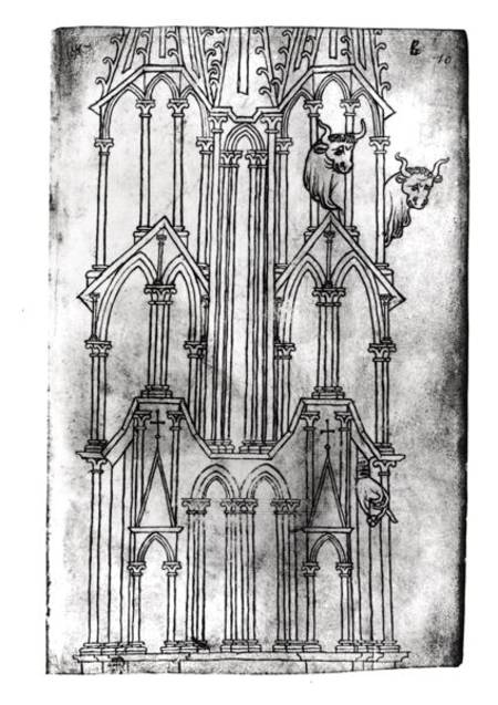 Elevation of the tower of Laon Cathedral à Villard  de Honnecourt