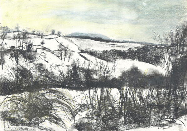 Osmotherley landscape in winter snow à Vincent Alexander Booth