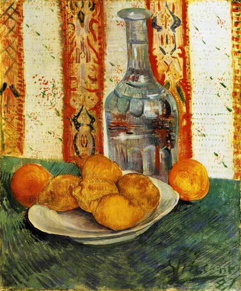 nature morte avec la bouteille et des citrons à Vincent van Gogh