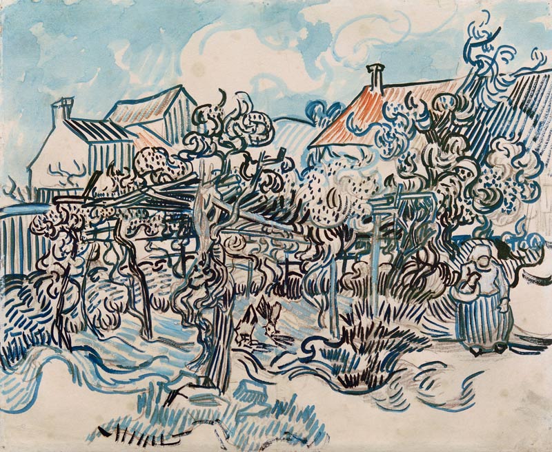 V.v.Gogh, Alter Weingarten mit Bäuerin à Vincent van Gogh