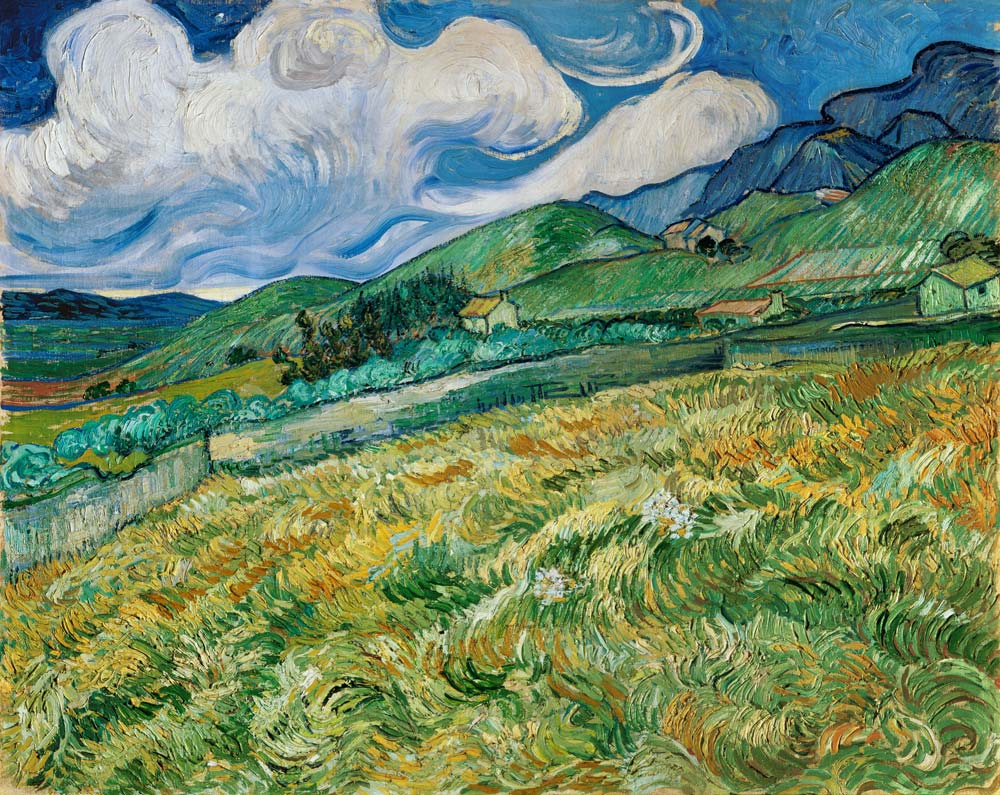 Paysage de montagne derrière l'hôpital Saint-Paul, 1889 à Vincent van Gogh