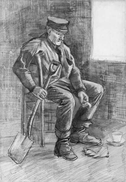 Man with a Spade Resting à Vincent van Gogh
