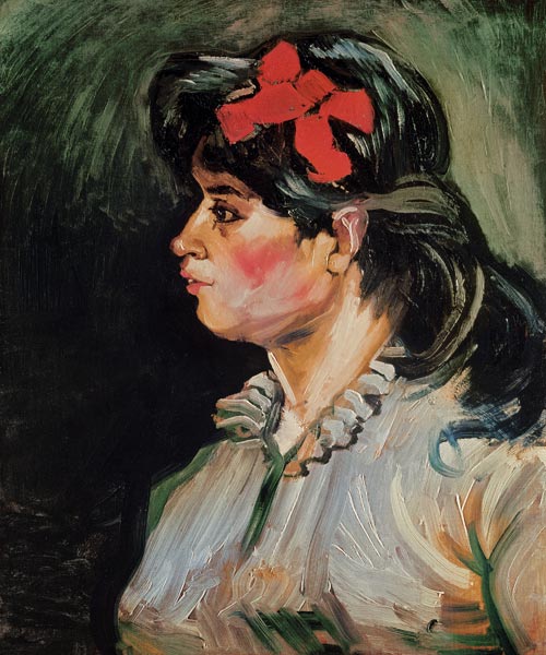 Portrait of a Woman with a Red Ribbon à Vincent van Gogh