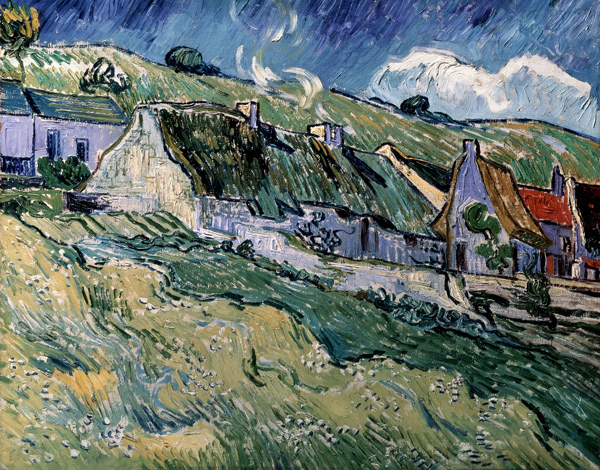 Thatched cottages in Cordeville à Vincent van Gogh